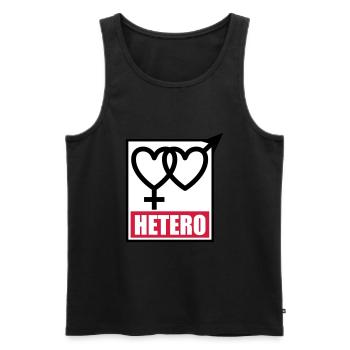 04 HETERO Herzen Liebe Love Heterosexuell - Männer Premium Bio Tank Top - Schwarz - Vorne - Michal (187cm)