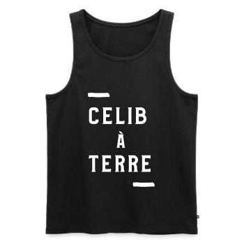 celib à terre blanc - Débardeur bio Premium Homme - noir - Devant - Michal (187cm)
