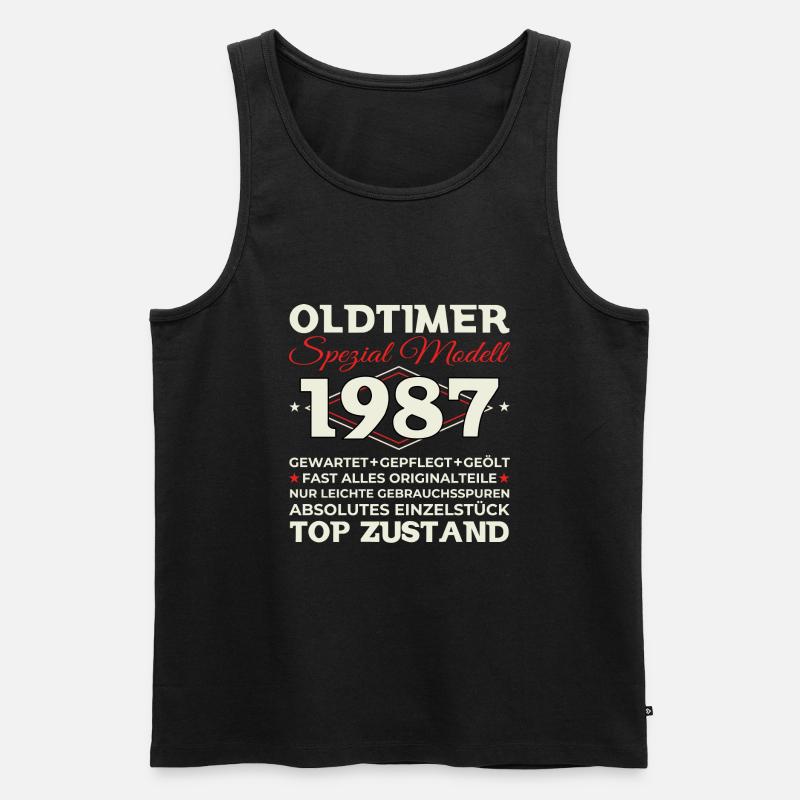 Oldtimer 1987 36. Geburtstag Geschenk Herren - Männer Premium Bio Tank Top - Schwarz