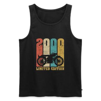 Vintage Moto 2000 Rétro Cadeau D'anniversaire - Débardeur bio Premium Homme - noir - Devant - Michal (187cm)