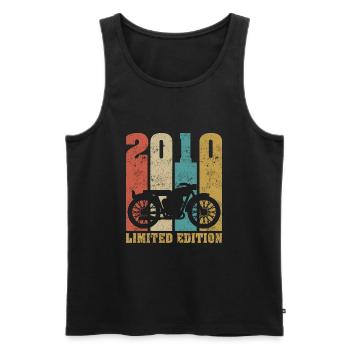 Vintage Moto 2010 Rétro Cadeau D'anniversaire - Débardeur bio Premium Homme - noir - Devant - Michal (187cm)