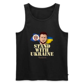 Ukraine Minnesota Supporters Merch Design - Débardeur bio Premium Homme - noir - Devant - AI Model Male 178 light (178cm)
