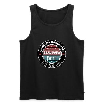 Le véritable beau papa parfait - Débardeur bio Premium Homme - noir - Devant - Michal (187cm)