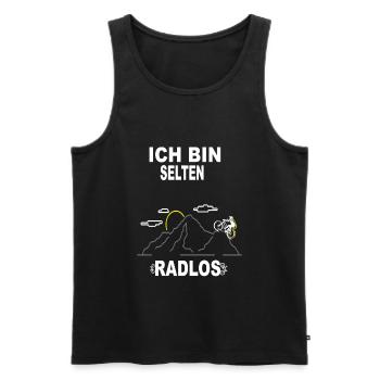 Lustiger Radfahrer Spruch Radsportler E-Bike - Männer Premium Bio Tank Top - Schwarz - Vorne - AI Model Male 178 light (178cm)