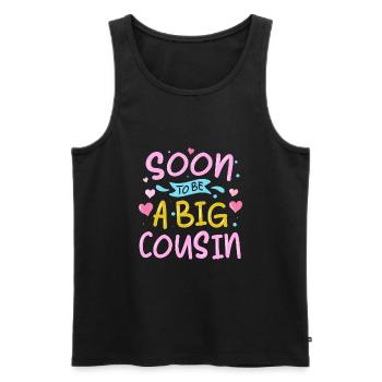 Soon to be a big cousin - Men's Premium Organic Tank Top - black - Front - Michal (187cm)