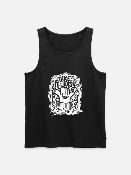 take it easy - Männer Premium Bio Tank Top - Schwarz