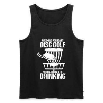 Prévision Disc Golf avec une chance de boire - Débardeur bio Premium Homme - noir - Devant - Michal (187cm)