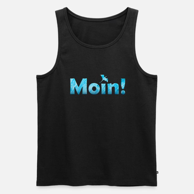 Moin Drache - Männer Premium Bio Tank Top - Schwarz