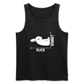 Funny Duck Or Rabbit Optical Illusion For Future - Men's Premium Organic Tank Top - black - Front - Michal (187cm)
