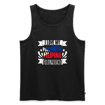 I Love My Psychotic Filipina Girlfriend Pinay - Männer Premium Bio Tank Top - Schwarz - Vorne - AI Model Male 178 light (178cm)