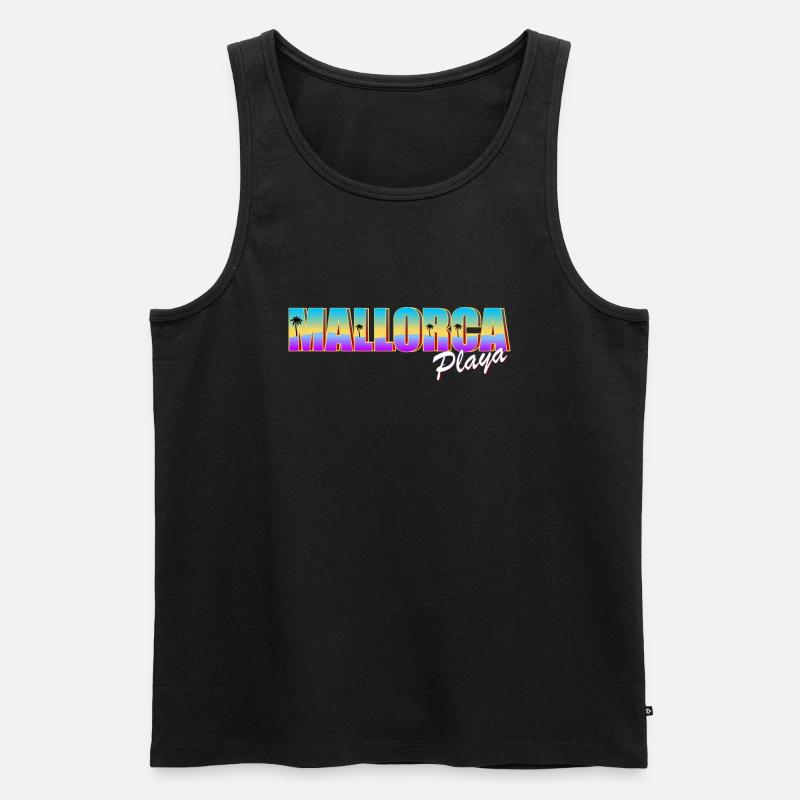 Mallorca Playa - Männer Premium Bio Tank Top - Schwarz