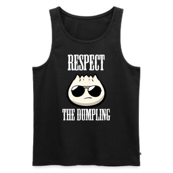 Respect The Dumpling Knödel Liebhaber - Männer Premium Bio Tank Top - Schwarz - Vorne - AI Model Male 178 light (178cm)