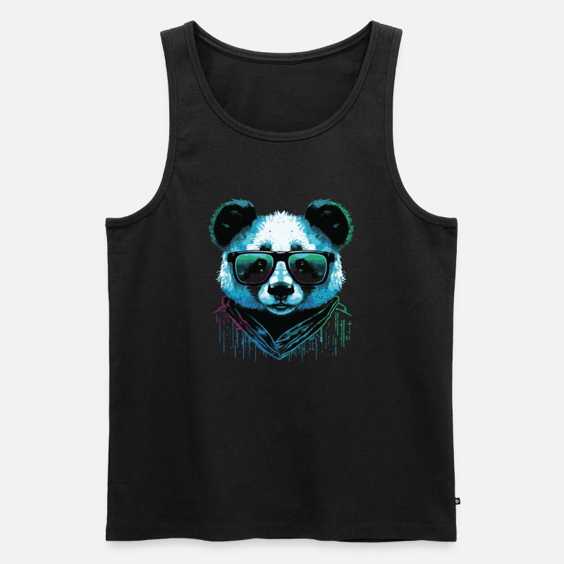 Cool Panda - Männer Premium Bio Tank Top - Schwarz
