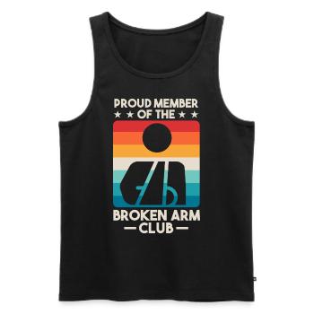Fier membre du Broken Arm Club - Débardeur bio Premium Homme - noir - Devant - Michal (187cm)