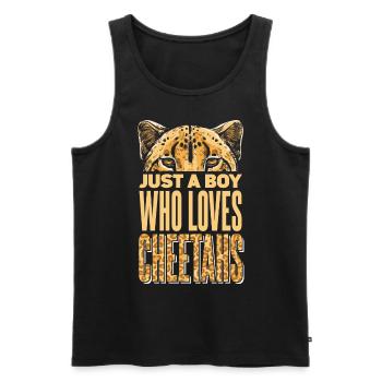 Kinder Leopard Gepard Junge - Männer Premium Bio Tank Top - Schwarz - Vorne - AI Model Male 178 light (178cm)