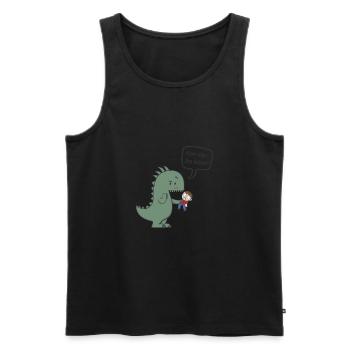 Kann man das essen? - Dino - Männer Premium Bio Tank Top - Schwarz - Vorne - AI Model Male 178 light (178cm)