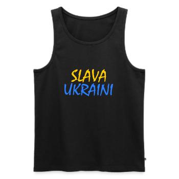 Slava ukraini - Débardeur bio Premium Homme - noir - Devant - AI Model Male 178 light (178cm)