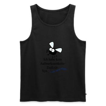 Ich habe kein ADS, ADHS T Shirt , oh, eine Fliege - Männer Premium Bio Tank Top - Schwarz - Vorne - AI Model Male 178 light (178cm)