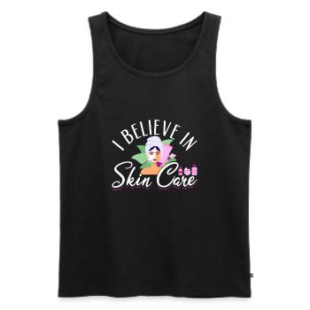 Esthetician I Believe In Skin Care - Männer Premium Bio Tank Top - Schwarz - Vorne - Michal (187cm)