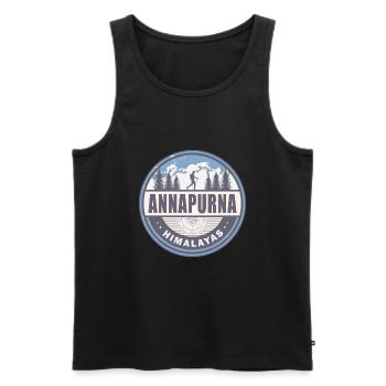 Annapurna Himalayas Nepal Vintage Hiking Design - Men's Premium Organic Tank Top - black - Front - AI Model Male 178 light (178cm)