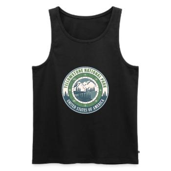 Yellowstone National Park United States Hiking - Men's Premium Organic Tank Top - black - Front - Michal (187cm)