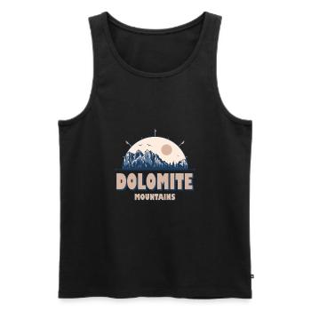 Dolomite Mountains Italy Vintage Mountain Hiking - Men's Premium Organic Tank Top - black - Front - AI Model Male 178 light (178cm)