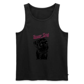 Boxer allemand - chien boxeur allemand - Débardeur bio Premium Homme - noir - Devant - AI Model Male 178 light (178cm)