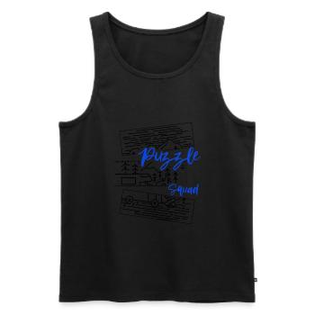 Puzzle Squad Hobby Puzzling Ironic Saying Jigsaw - Men's Premium Organic Tank Top - black - Front - Michal (187cm)