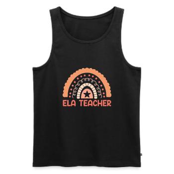 Bohemian Rainbow ELA Teacher English Language Arts - Débardeur bio Premium Homme - noir - Devant - AI Model Male 178 light (178cm)