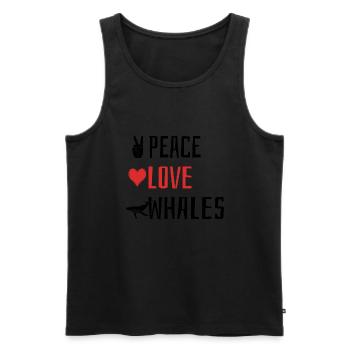 Peace Love Whales - Heart - Men's Premium Organic Tank Top - black - Front - Michal (187cm)