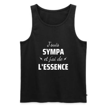 Essence humour je suis sympa et j'ai de l'essence - Débardeur bio Premium Homme - noir - Devant - AI Model Male 178 light (178cm)