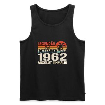 Legendär Seit Dezember 1962 Absolut Einmalig 1962 - Männer Premium Bio Tank Top - Schwarz - Vorne - AI Model Male 178 light (178cm)