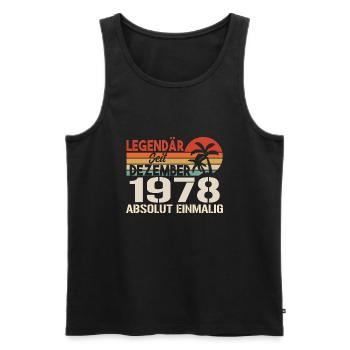 Legendär Seit Dezember 1978 Absolut Einmalig 1978 - Männer Premium Bio Tank Top - Schwarz - Vorne - AI Model Male 178 light (178cm)