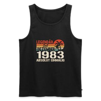 Legendär Seit Dezember 1983 Absolut Einmalig 1983 - Männer Premium Bio Tank Top - Schwarz - Vorne - Michal (187cm)
