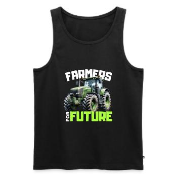 Bauern Demo Proteste 2024 Spruch Farmers for Futur - Männer Premium Bio Tank Top - Schwarz - Vorne - AI Model Male 178 light (178cm)