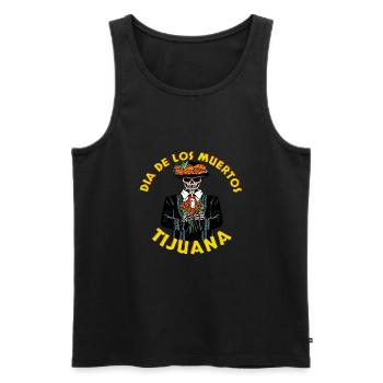 Dia de los muertos Tijuana design vintage - Débardeur bio Premium Homme - noir - Devant - AI Model Male 178 light (178cm)