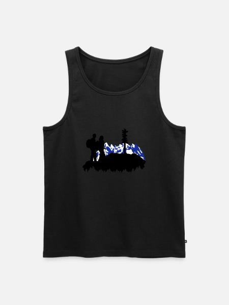 Berg Wandern - Wanderer - Männer Premium Bio Tank Top - Schwarz