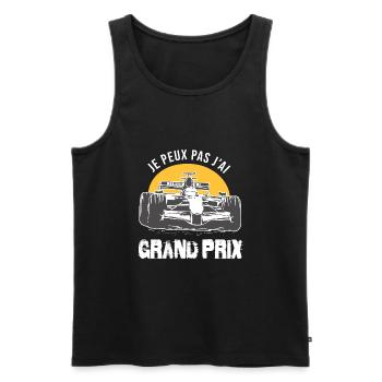 Je peux pas j ai Grand Prix course automobile - Débardeur bio Premium Homme - noir - Devant - Michal (187cm)