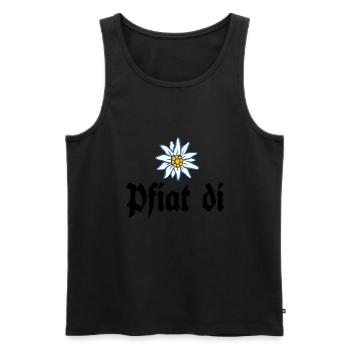 Pfiat di - Alpen Edelweiß Gruß aus Bayern - Männer Premium Bio Tank Top - Schwarz - Vorne - Michal (187cm)