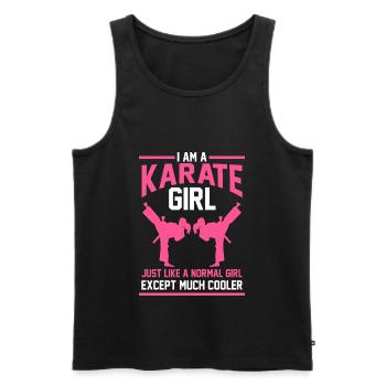 Cadeau de fille de karaté - Débardeur bio Premium Homme - noir - Devant - Michal (187cm)