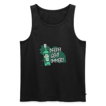 Pfeffi Pfefferminzlikör - Männer Premium Bio Tank Top - Schwarz - Vorne - Michal (187cm)