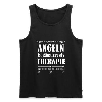 Angler Anglerin Hobbyangler Fischen Sprüche - Männer Premium Bio Tank Top - Schwarz - Vorne - Michal (187cm)