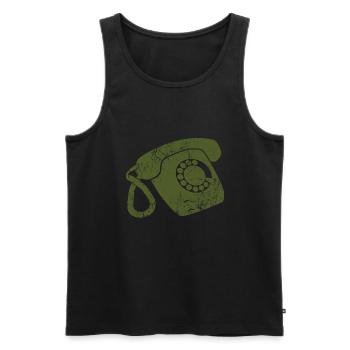 Generation Wählscheibe Festnetz Telefon - Männer Premium Bio Tank Top - Schwarz - Vorne - AI Model Male 178 light (178cm)