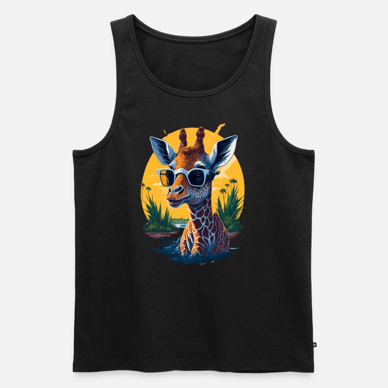 Coole Giraffe - Männer Premium Bio Tank Top - Schwarz