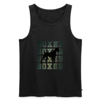 Disco Retro Boxer Dog - Men's Premium Organic Tank Top - black - Front - AI Model Male 178 light (178cm)