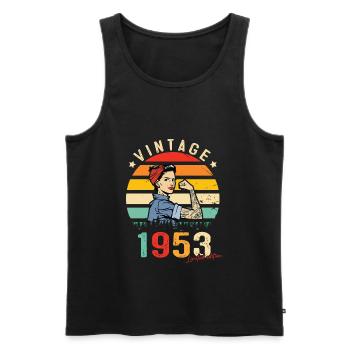 1953 Vintage Édition limitée Cadeau Femmes - Débardeur bio Premium Homme - noir - Devant - Michal (187cm)
