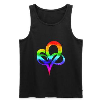 Polyamorie Herz Symbol Farbverlauf LGBTQ - Männer Premium Bio Tank Top - Schwarz - Vorne - Michal (187cm)