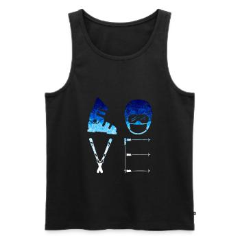 LOVE - SKI - blue Snow Edition *** - Männer Premium Bio Tank Top - Schwarz - Vorne - AI Model Male 178 light (178cm)