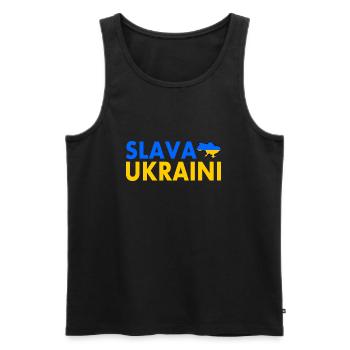 Slava ukraini - Débardeur bio Premium Homme - noir - Devant - AI Model Male 178 light (178cm)