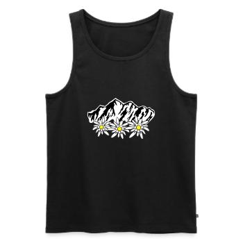 Berge und Edelweiss - Männer Premium Bio Tank Top - Schwarz - Vorne - Michal (187cm)